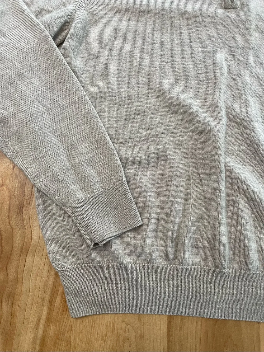 Jos. A. Bank Men’s Large Oatmeal 100% Merino Wool Quarter Zip Sweater